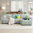 110" Modular L-Shape Sectional Sofa - Boucle Fabric with Pull-Line Design, Movable Ottoman & 330 lb Capacity - 4-Seater-1489094817