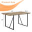Table de salle à manger rectangulaire rétro avec un dessus spécialement texturé et des pieds en métal-2101388920-2101388923