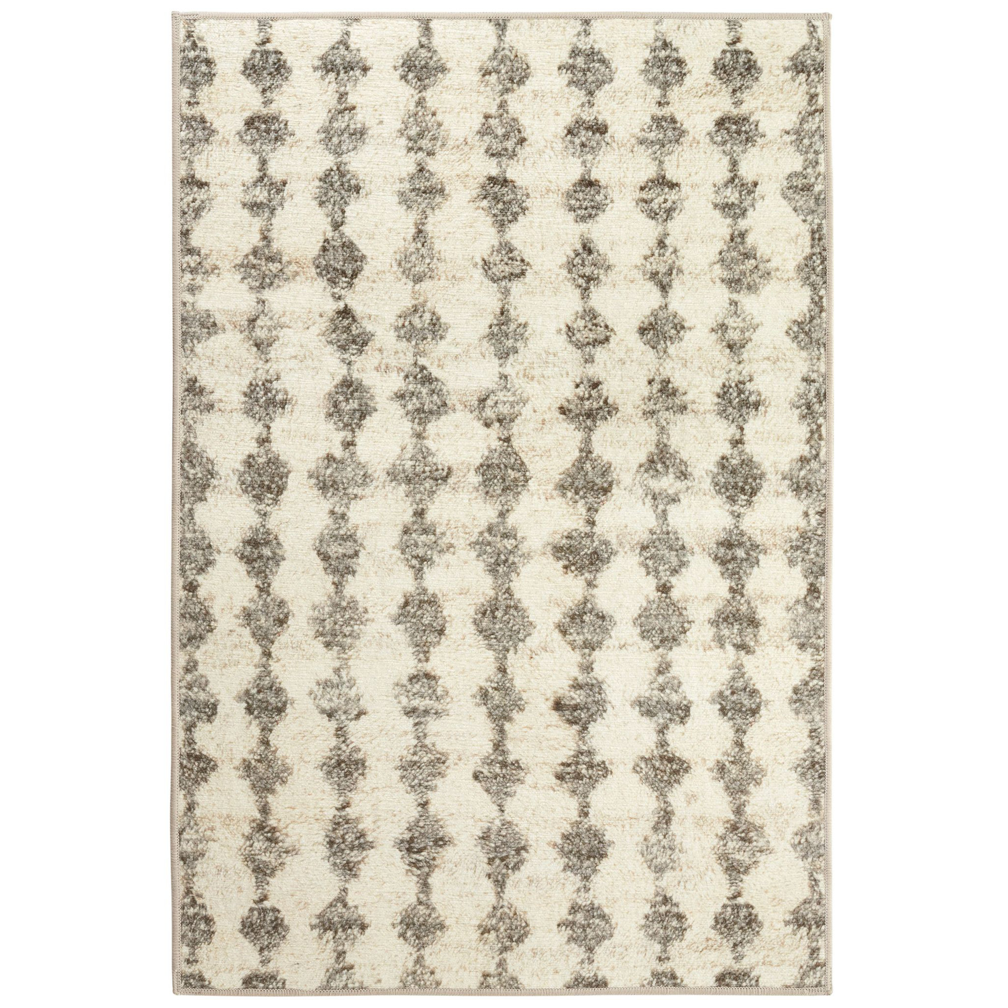 Izzy Grey Machine Washable Rug, Rectangle 4' x 6'