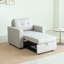 Upholstered Linen Convertible Chair-669927736