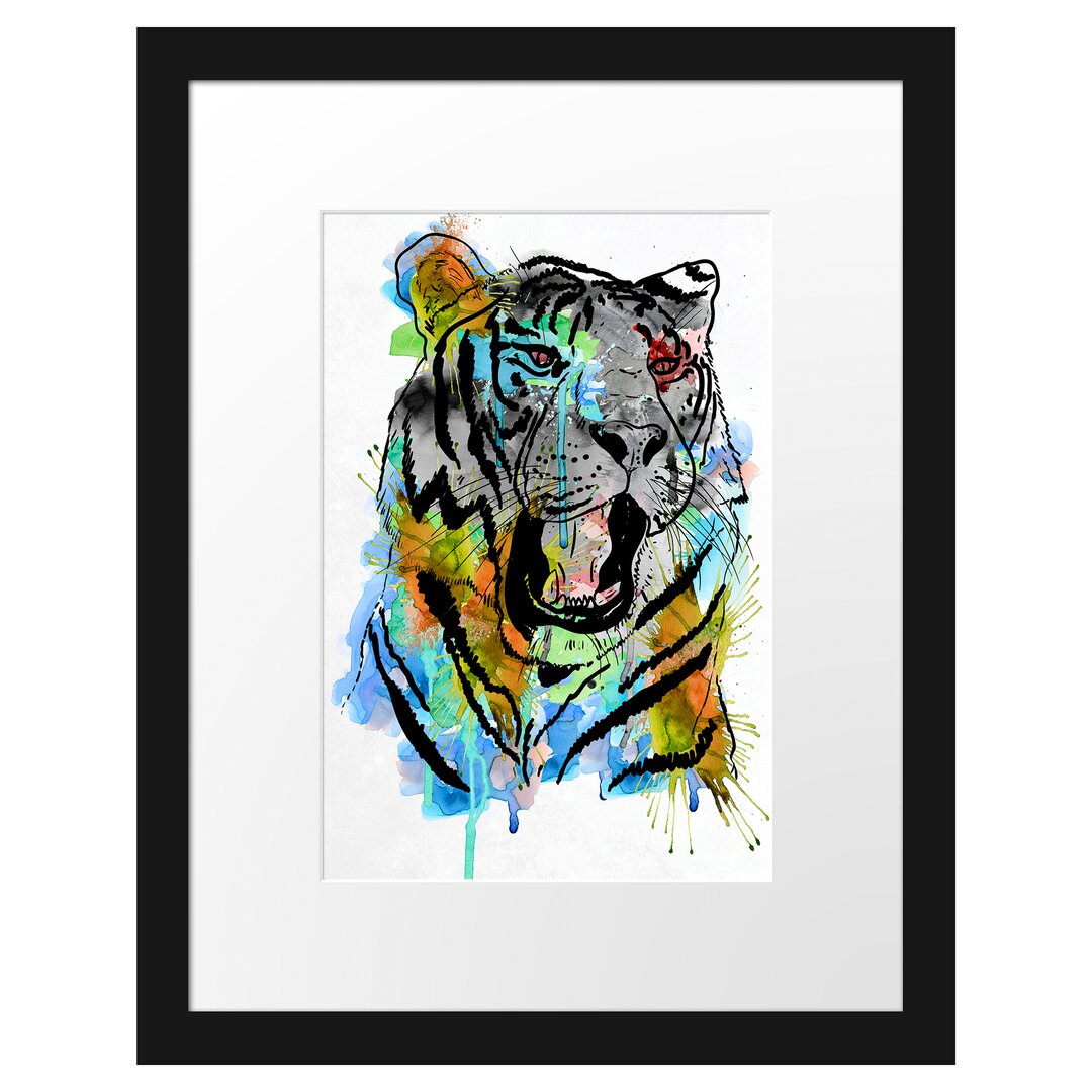 Gerahmtes Poster Roar Aquarell Light