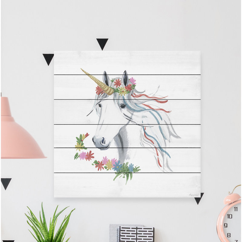 Knute Rainbow Unicorn V, impression sur bois blanc, H 18 po x l 18 po x P 1,5 po