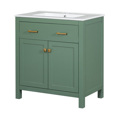 Meuble-lavabo simple avec lavabo en céramique