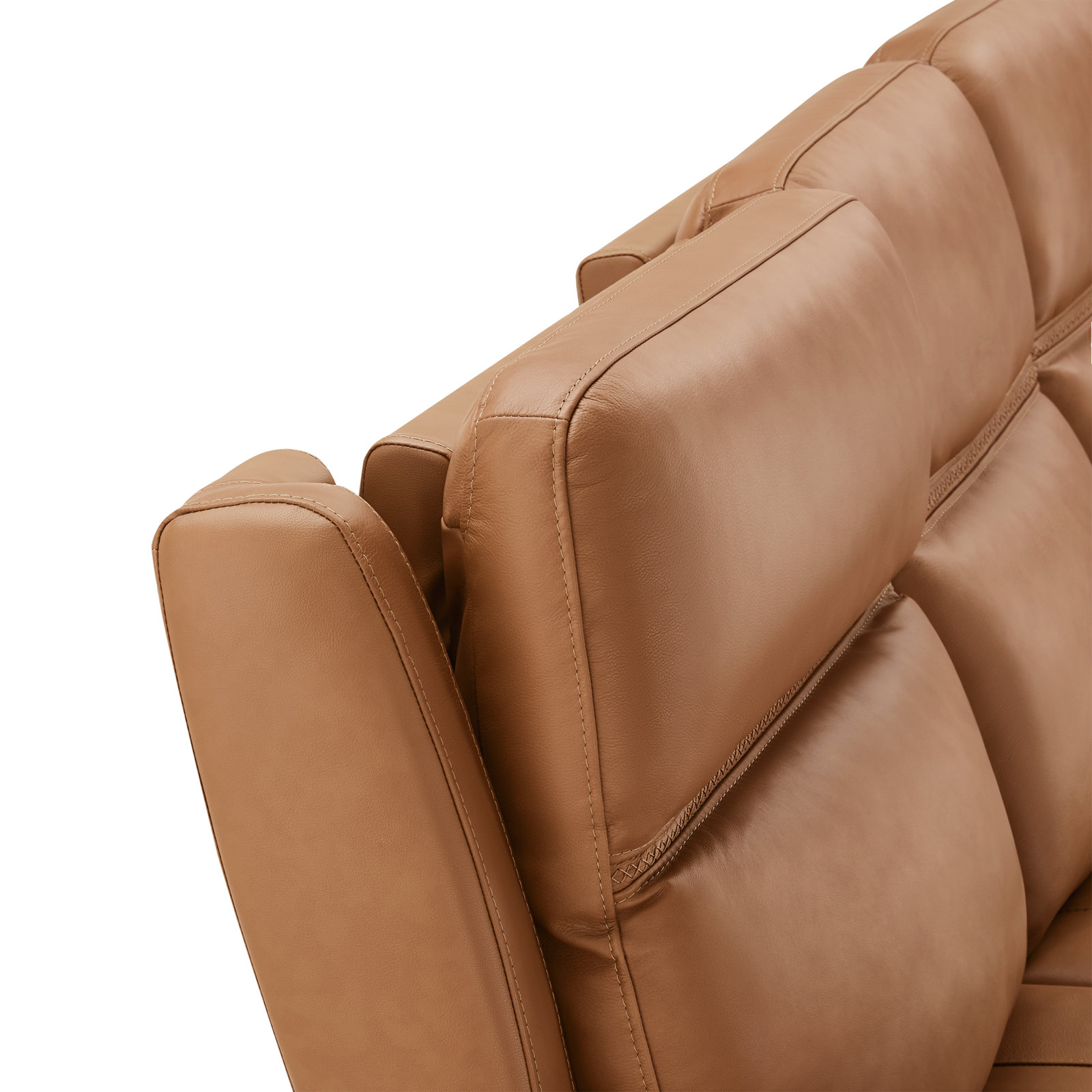 Genuine Leather Power Recliner Sofa, Aline Butternut Genuine Leather