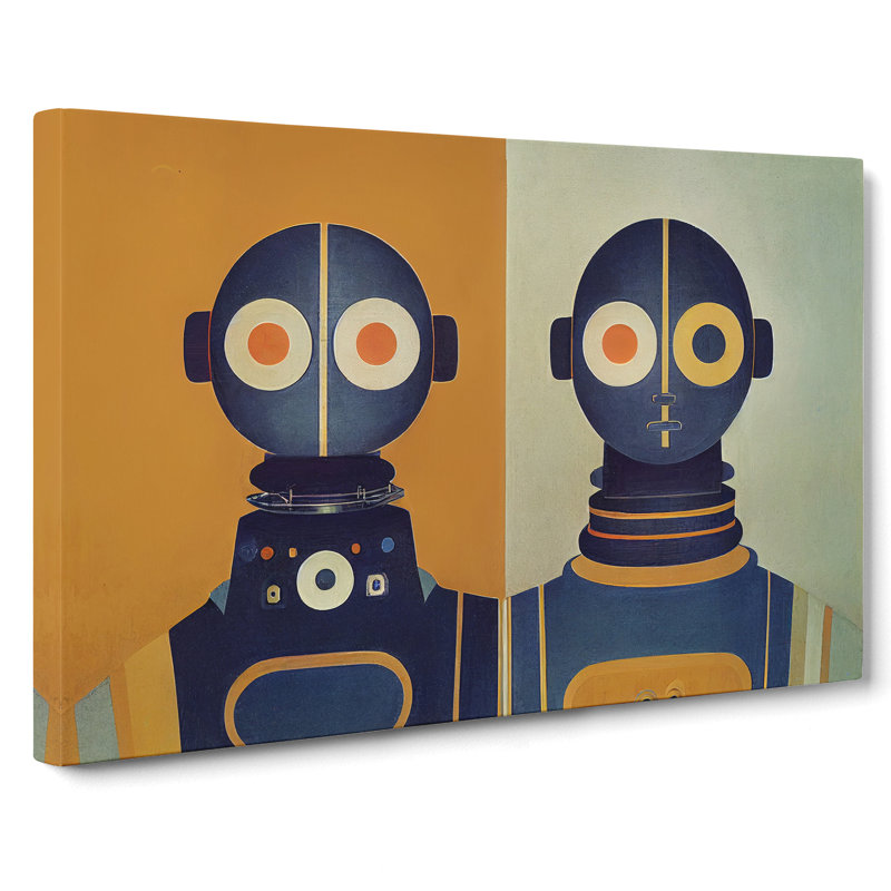 Symmetrical Robots Abstract - Wrapped Canvas, 35cm H x 50cm W x 3cm D