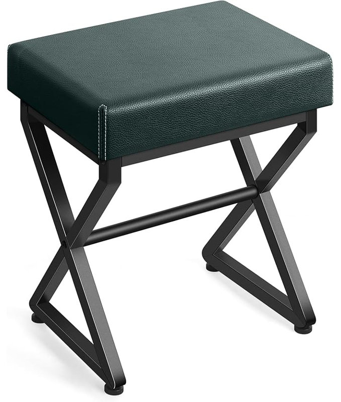 Tabouret en X en cuir , Vert