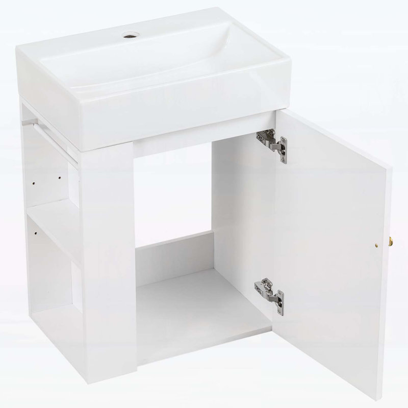 Meuble-lavabo 20 po avec lavabo en céramique, Blanc