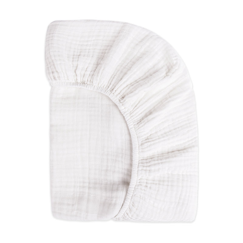 Plain White Muslin Fitted Sheet