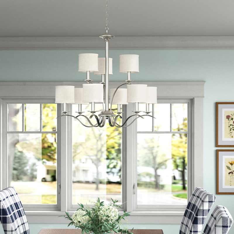 Armindo 9 - Light Dimmable Tiered Chandelier, Brushed Nickel