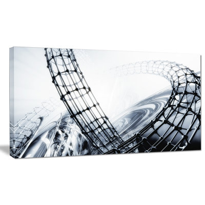 " Fractal 3D Black White Design "