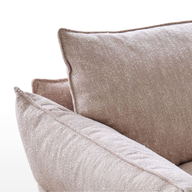Creamy Style Pink Straight-layout Sofa