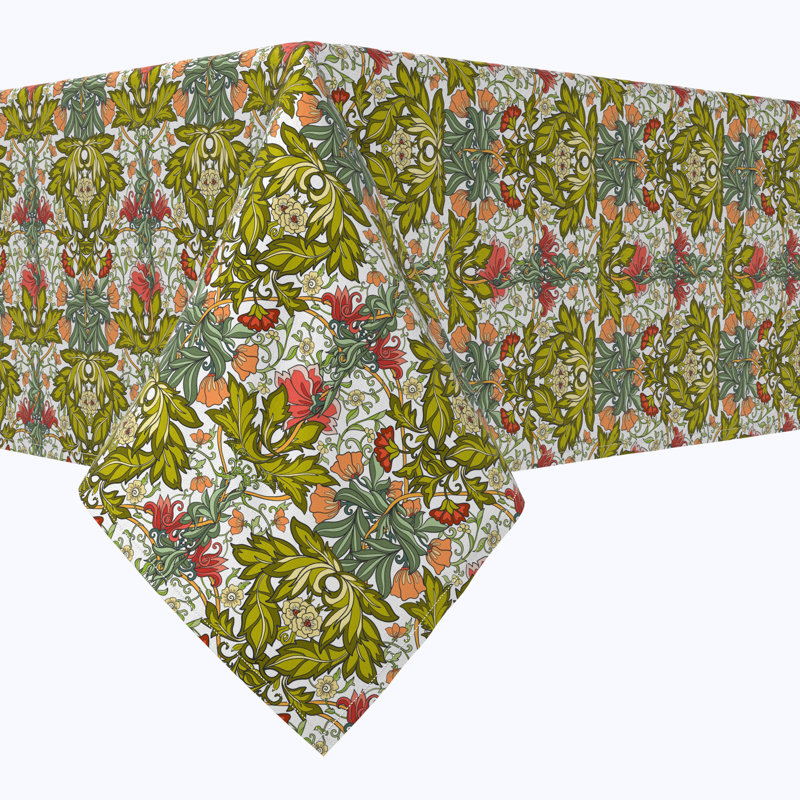 Rectangular Tablecloth, 100% Cotton, Floral 38, 104" x 60"