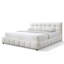 Lit plateforme tapissier Kirkham - Crème blanc - Très grand-264089654