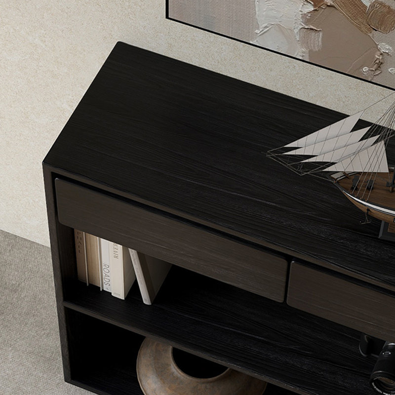 Modern simple rectangular console table, Black