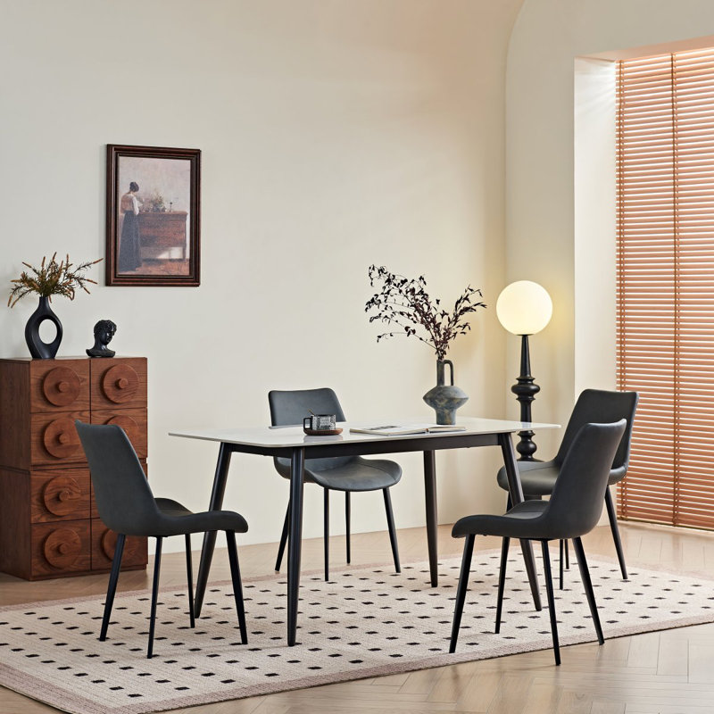 Grande table rectangulaire avec base en métal solide, H 29,4 po x L 55,25 po x l 31,56 po