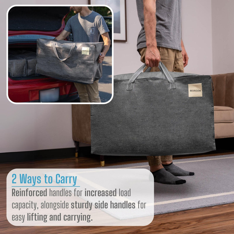 Moving And Storage Bags, Heavy Duty, Alternative To Moving Boxes, Large Packing Totes Supplies For College Dorm Room With Zipper For Clothes, Wide Open Design (/8 PCS)