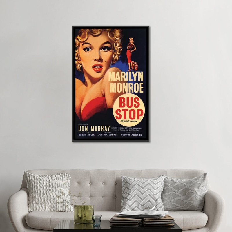 " Bus Stop Film " by Radio Days, 26" H x 18" W x 1.5" D, Black Framed Canvas, No Mat