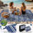 Waterproof Reversible Outdoor Rug - Boho Leaf Design - UV & Mark Resistant Plastic Straw Patio Carpet with Stakes & Storage Bag, Lightweight, Washable for RV, Camping, 8x10ft-983500355-983500358