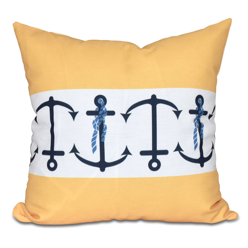 Nautical Nights Square Pillow Cover & Insert, 26" H x 26" W, Yellow
