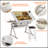 Adjustable Drawing Drafting Table with 2 Large Drawers and Stool for Home, Office, and School Use, White