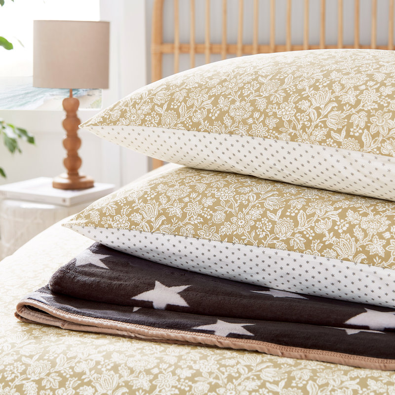 Elmont Cotton Duvet Cover Set, Super King Duvet Cover + 2 Standard Pillowcases, Yellow