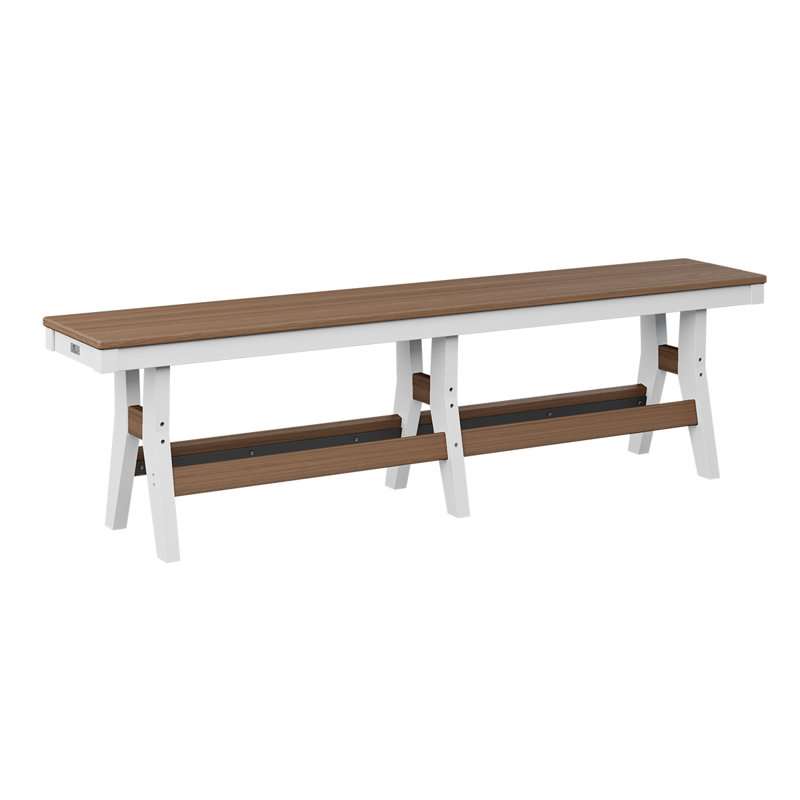 Banc de comptoir de 66 po en acajou antique avec base blanche Berlin Gardens Harbor, H 22,5 po x l 66 po x P 12,5 po