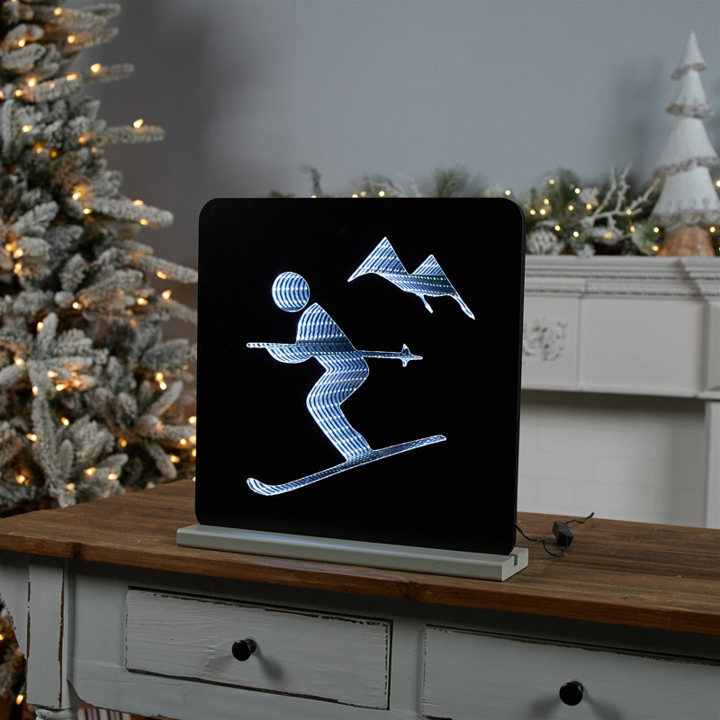 Mountain Skier EkkoLight Plaque 15.5"SQ