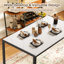Faux Marble Dining Table Set For 4, Dining Room Table With Pu Leather Benches, Space-saving Kitchen Table Set For Small Spaces, Apartment, Modern Breakfast Table With Sturdy Metal Frame, White