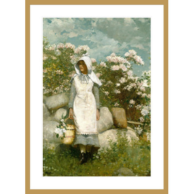 «Girl and Laurel» par Winslow Homer, impression giclée encadrée