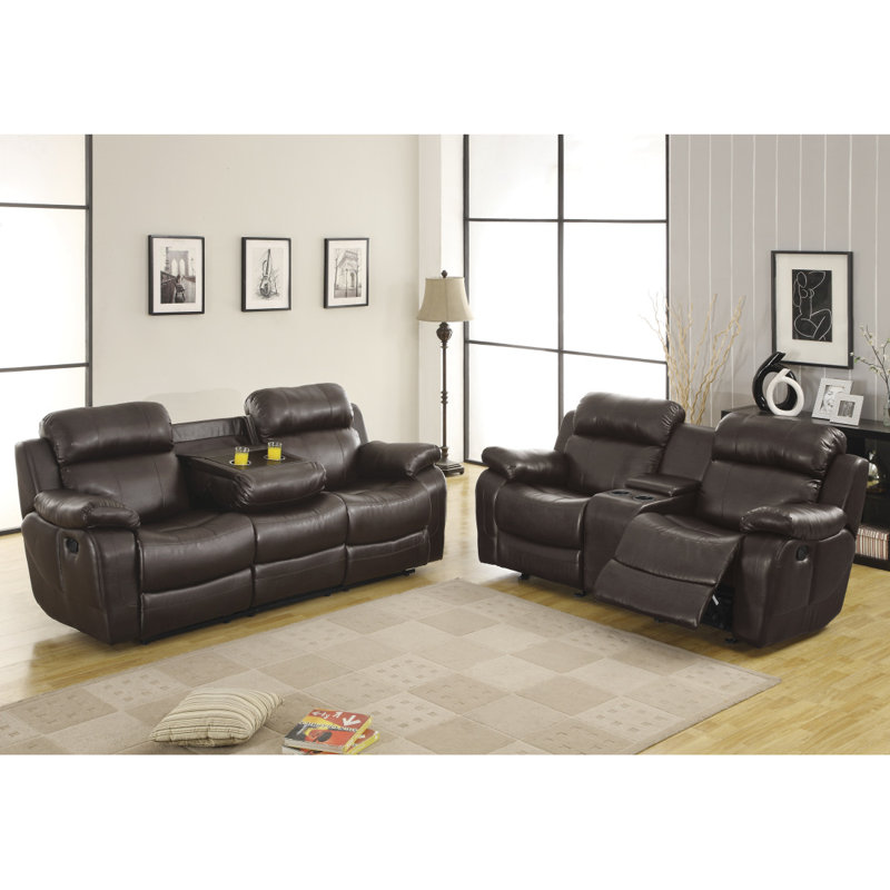Causeuse Nazeeha, Brown Faux Leather