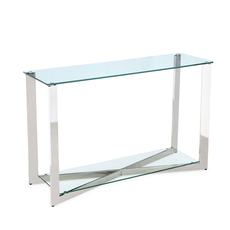 Stampley 47'' Glass Top Console Table, 29.9" H x 47.3" W x 15.7" D