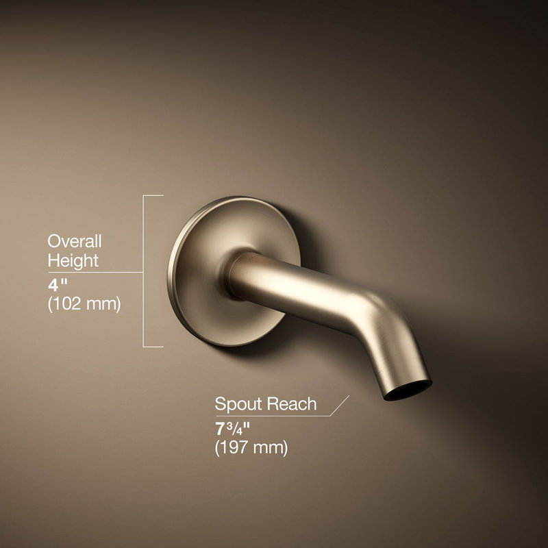 Purist® Wall-Mount Non-Diverter Bath Spout, 35-Degrees, Vibrant Brushed Bronze