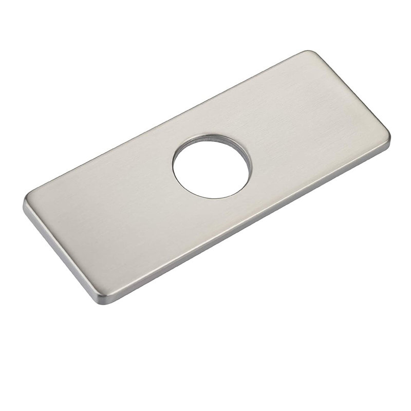 Plaque de protection pour trou de robinet de salle de bain, Nickel brossé