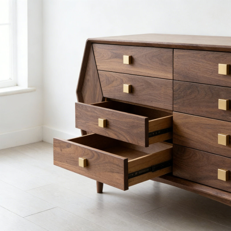 Armoire de rangement moderne et minimaliste à huit tiroirs, H 37,4 po x l 59,05 po x P 15,75 po