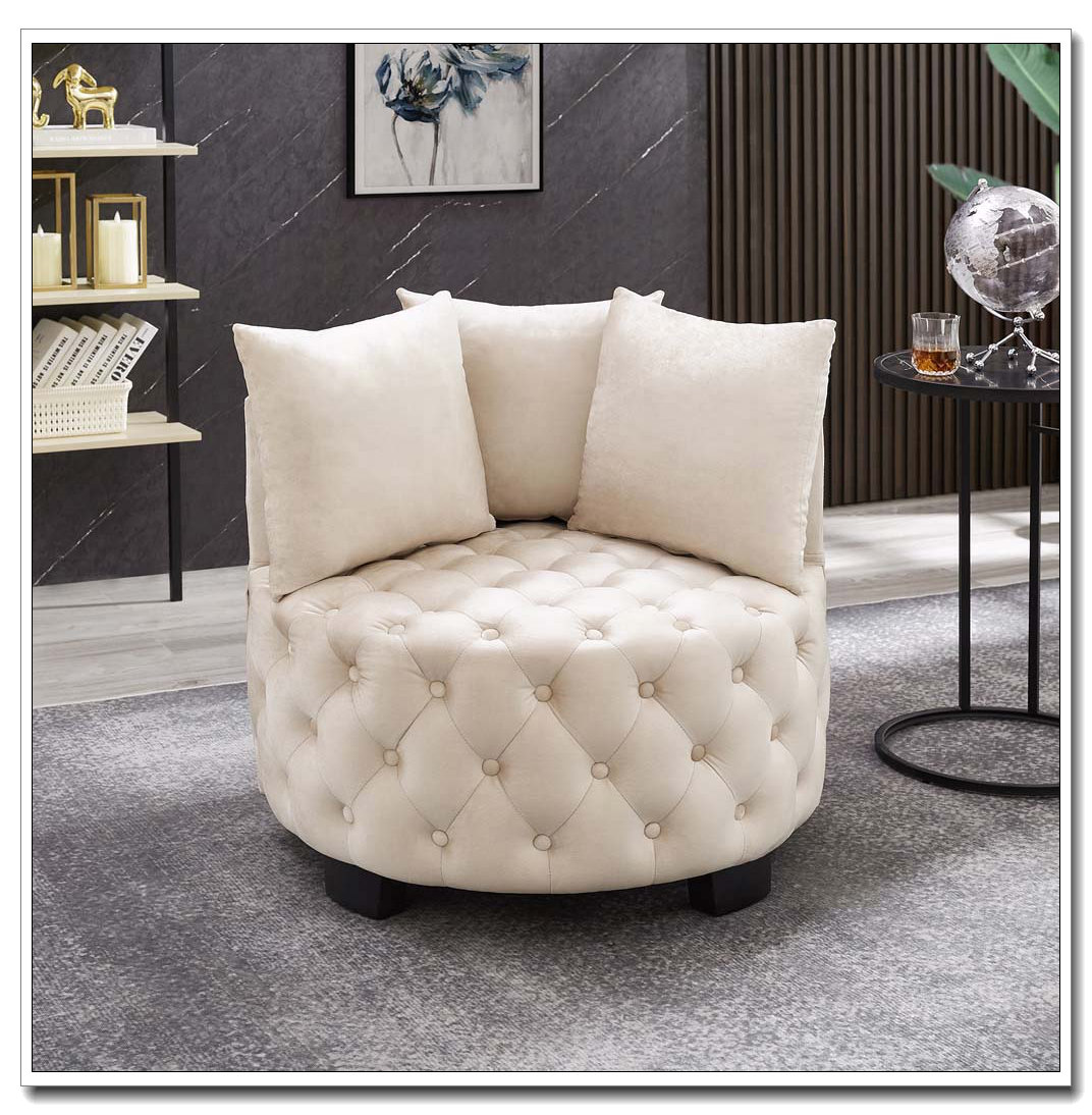 Ebern Designs Upholstered Tufted Swivel Chair - Wayfair Canada