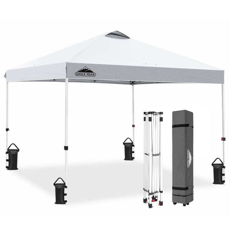 Pop Up Canopies 10 Ft. W x 10 FT. D Metal Party Tent Canopy, White
