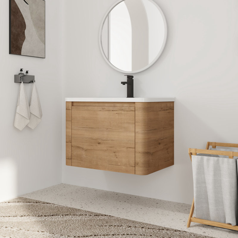 Meuble-lavabo simple avec comptoir en céramique, 28"