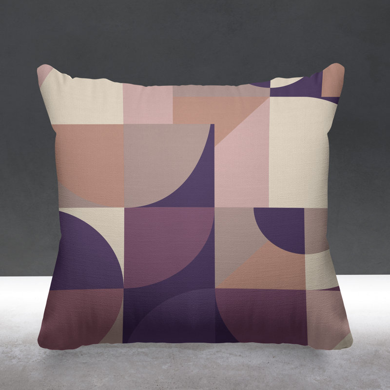 Housse et insert de coussin carré Den, H 15 po x l 15 po, Mauve