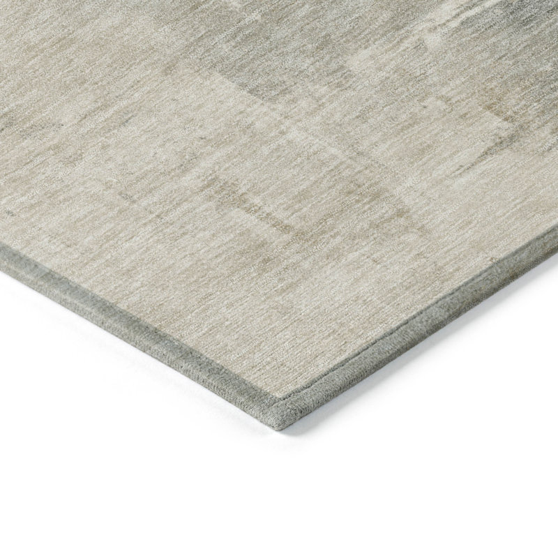 Tapis intérieur lavable abstrait taupe et ivoire 9 pi x 12 pi beige