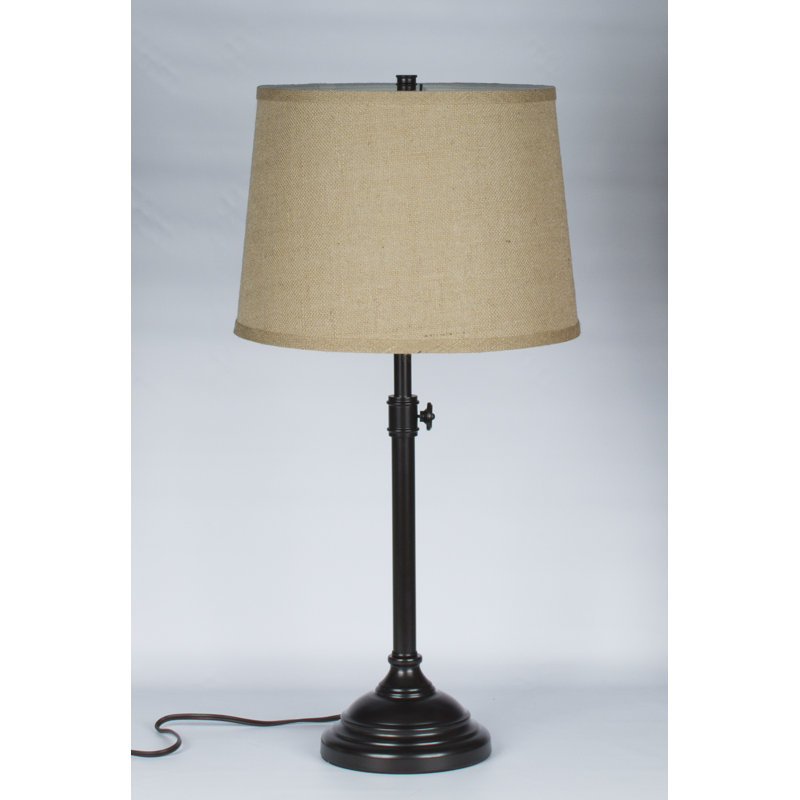 Caitlynne Metal Table Lamp, Natural Burlap, Oil-rubbed Bronze