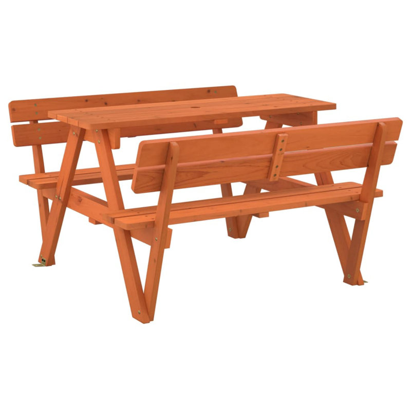 Gorvel Kids Solid Wood Rectangular and Chair Set, Dark Brown