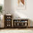 Walnut Wooden Shoe Storage Bench With Left-Side Cabinet For Entryway (47")
