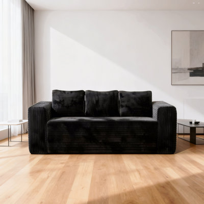 Cloud Loveseat Sofa Couch In A Box, Comfy Deep Seat Corduroy Sofa, No Assembly, Memory Foam, Perfect For Small Spaces And Apartments
