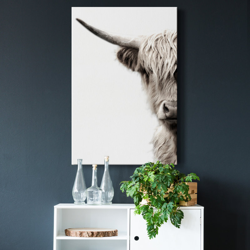 Bétail des Highlands - reproduction de photo, H 36 po x l 24 po x 1,5 po, Toile tendue, Pas de tapis