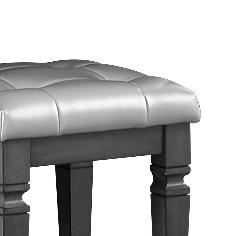 Tabouret de coiffeuse 1 pièce Modern Glam, Gris