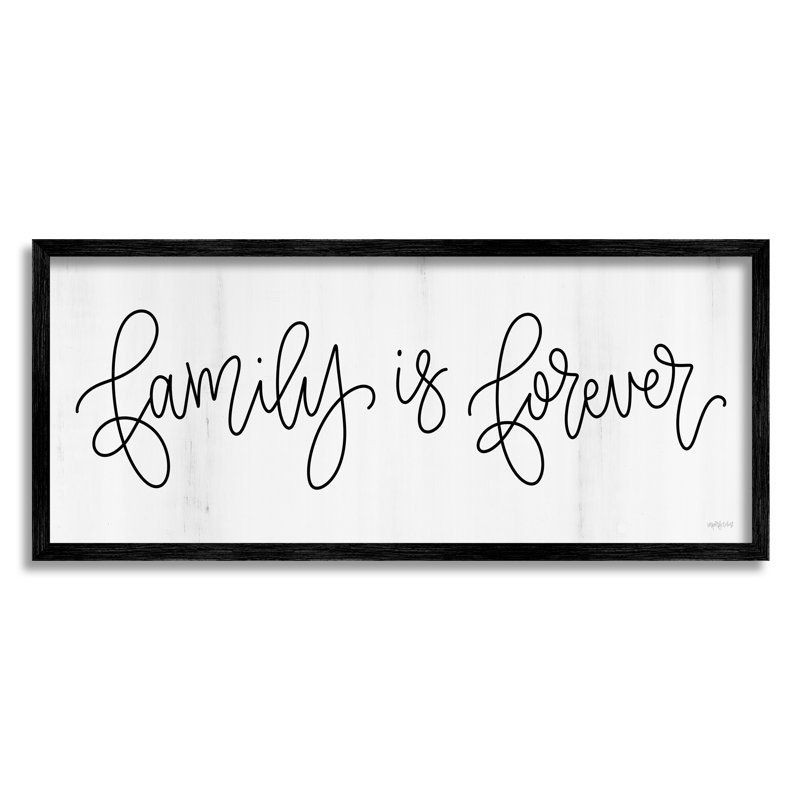 «Family Is Forever Expression Rustic» par imperfect Dust - impression, L 24 po x H 10 po, Giclée encadrée noir minuit