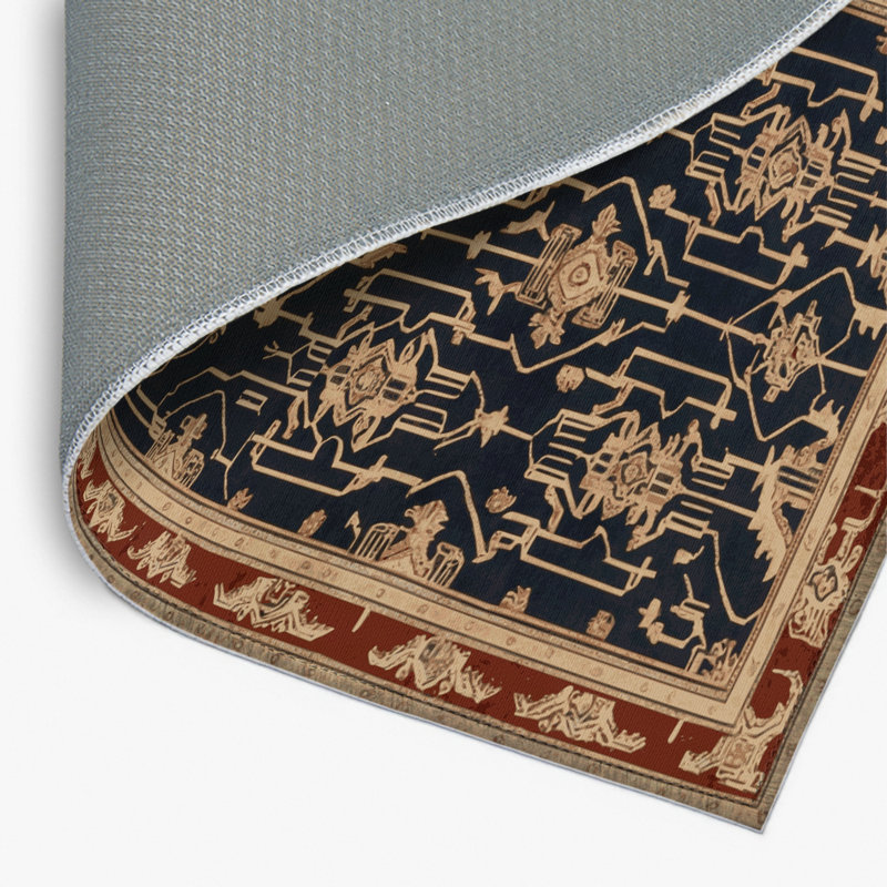 Tapis mauve intérieur et extérieur ArtDeco, Rectangulaire 2 pi x 3 pi