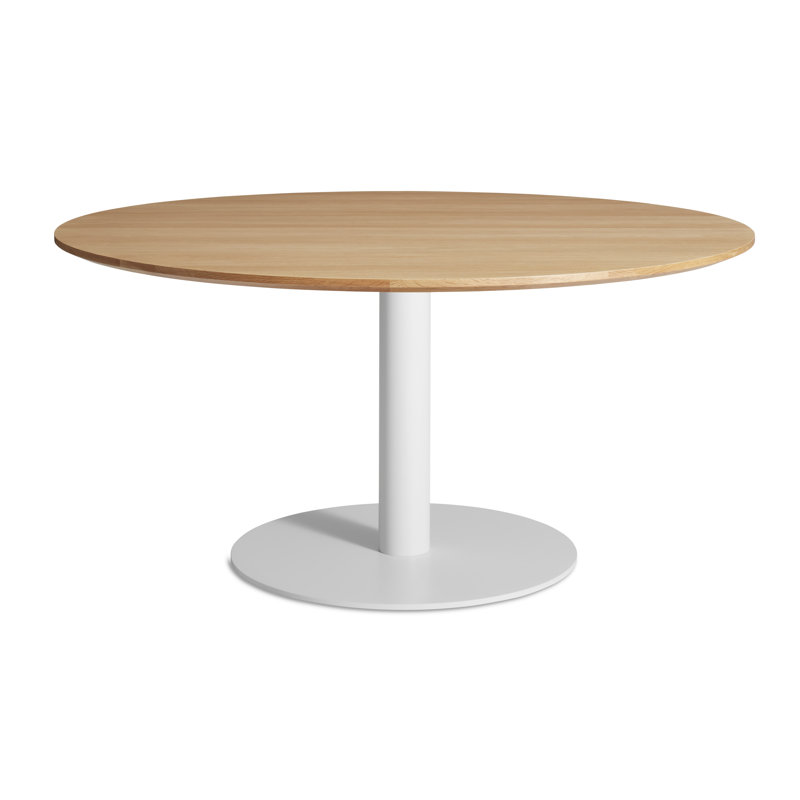 Table de salle à manger Easy Easy, Chêne blanc, H 29 po x l 60 po x L 60 po, Blanc mat
