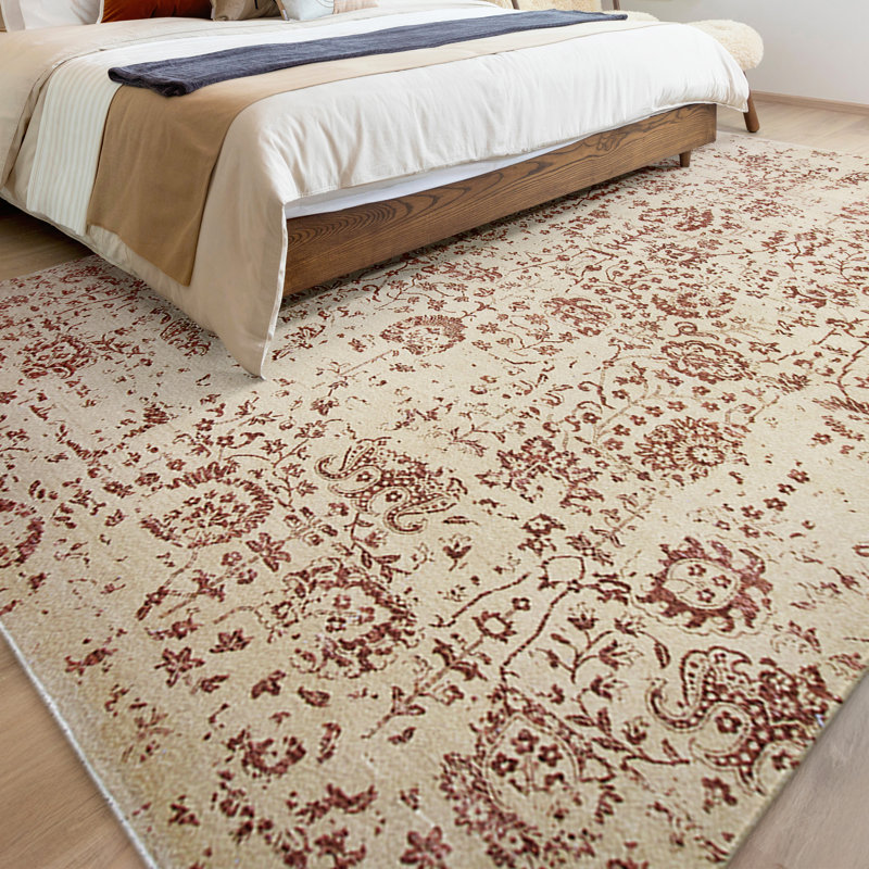 Tapis naturel / vin de haute qualité noué à la main, Rectangle 10 pi x 14 pi