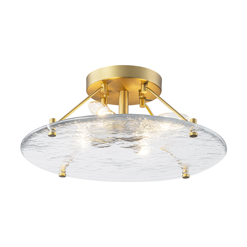 4 - Light Glass Flush Mount Ceiling Light